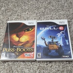 HQ Puss in Boots and WALL-E Wii Games - White Cases